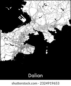 City Map Dalian China Asia vector illustration