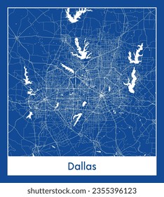 Stadtplan Dallas United States North America blue print round Circle Vektorgrafik