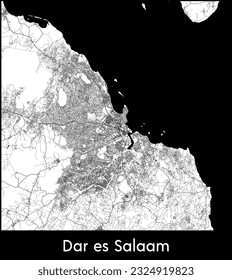 City Map Dar es Salaam Tanzania Africa vector illustration