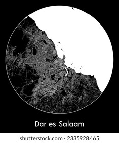 City Map Dar es Salaam Tanzania Africa round Circle vector illustration