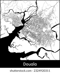 City Map Douala Cameroon Africa vector illustration