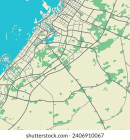 Mapa de la ciudad de Dubai. Ilustración del vector
