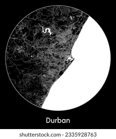 City Map Durban South Africa Africa round Circle vector illustration