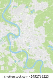 City map Dusseldorf, color detailed plan, vector illustration