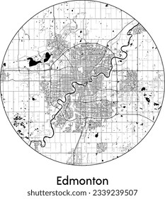 Mapa de la ciudad Edmonton Canadá Norteamérica ilustración del vector Circle redondo