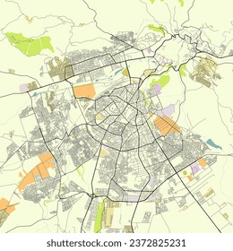 Mapa de la ciudad de Fez, Marruecos