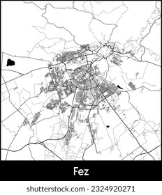 City Map Fez Morocco Africa vector illustration