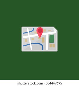 city map flat green