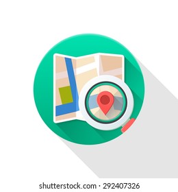 City map flat icon on white background.