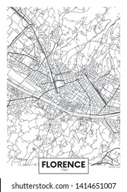 City map Florence, travel vector poster design