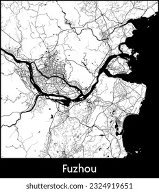 City Map Fuzhou China Asia vector illustration