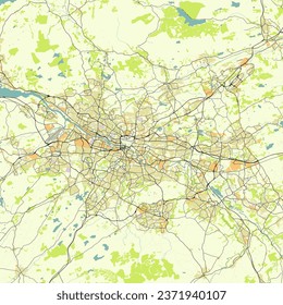 Mapa de la ciudad de Glasgow, Reino Unido