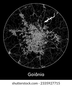 City Map Goiania Brazil South America round Circle vector illustration