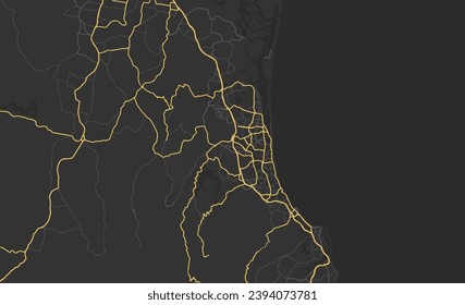 Mapa de la ciudad de Gold Coast en Australia.