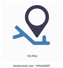 Mapa de la ciudad o concepto de icono GPS
