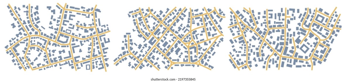 City map. GPS navigator. Fictional district plan. Top view, view from above. Abstract background. Cute simple design. Flat style vector illustration. Vector, illustration isolated on white.