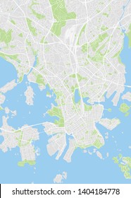 City map Helsinki, color detailed plan of the city, rivers and streets, vector illustration