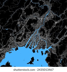 City map of Hiroshima, Japan