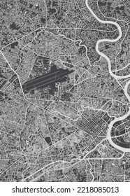 City map Ho Chi Minh, monochrome detailed plan, vector illustration