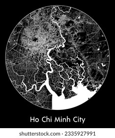 City Map Ho Chi Minh City Vietnam Asia round Circle vector illustration