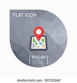 City map icon, vector illustration. Flat design style with long shadow,eps10