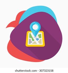 City map icon, vector illustration. Flat design style with long shadow,eps10