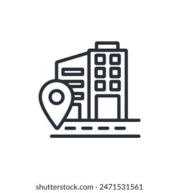 city map icon. vector.Editable stroke.linear style sign for use web design,logo.Symbol illustration.