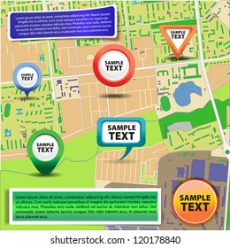 City map with Icons