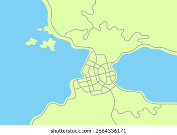 City map illustration, background digital concept, cities skyline game map idea