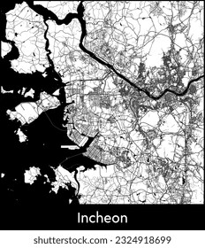 City Map Incheon South Korea Asia vector illustration