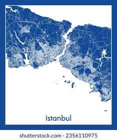 City Map Istanbul Turkey Europe blue print round Circle vector illustration