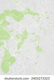 City map Jerusalem, color detailed plan, vector illustration