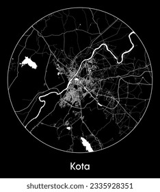 City Map Kota India Asia round Circle vector illustration