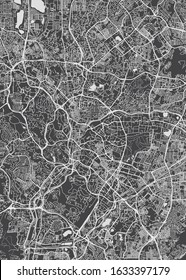 City map Kuala Lumpur, monochrome detailed plan, vector illustration