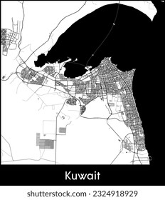 Stadtplan Kuwait Kuwait Asien Vektorgrafik