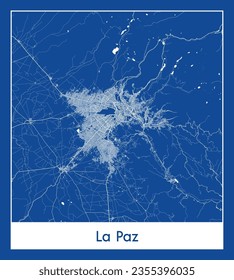 City Map La Paz Bolivia South America blue print round Circle vector illustration