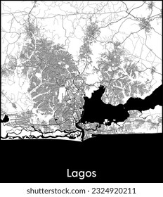 City Map Lagos Nigeria Africa vector illustration