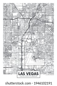 City Map Las Vegas, Travel Vector Poster Design