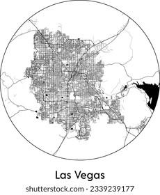 City Map Las Vegas United States North America round Circle vector illustration