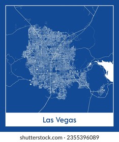 Stadtplan Las Vegas Vereinigte Staaten Nordamerika Blaue Schrift Circle Vektorgrafik