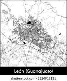 City Map Leon (Guanajuato) Mexico North America vector illustration