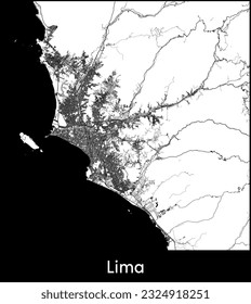 City Map Lima Peru South America vector illustration