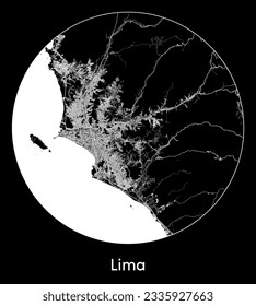 City Map Lima Peru South America round Circle vector illustration