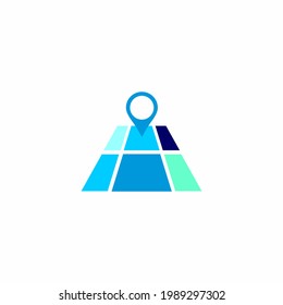City map logo,Location Intelligence logo Icon Design stock illustration.