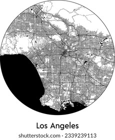 City Map Los Angeles United States North America round Circle vector illustration