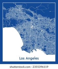 City Map Los Angeles United States North America blue print round Circle vector illustration