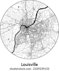 City Map Louisville United States North America round Circle vector illustration