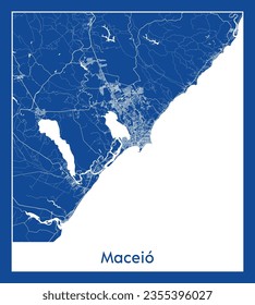City Map Maceio Brazil South America blue print round Circle vector illustration