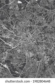 City map Manchester, monochrome detailed plan, vector illustration