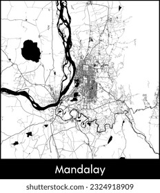 City Map Mandalay Myanmar Asia vector illustration